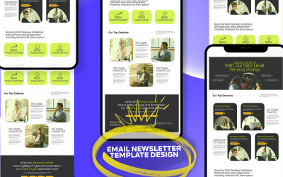 Design de modelo de marketing por e-mail de boletim eletrônico de página de destino de comércio eletrônico
