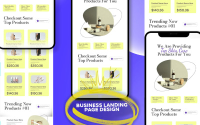 Layout de design do modelo de página de destino da agência de negócios de marketing