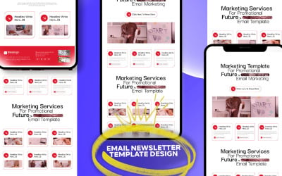 Modello di marketing e-mail per newsletter aziendale multiuso per l&amp;#39;e-commerce con pagina di destinazione
