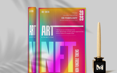 NFT Art Blockchain evenement flyer-sjabloon
