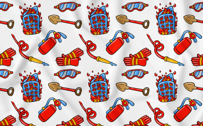 Pompiere Kawaii Doodle Seamless Pattern 02