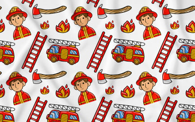 Pompiere Kawaii Doodle Seamless Pattern 03