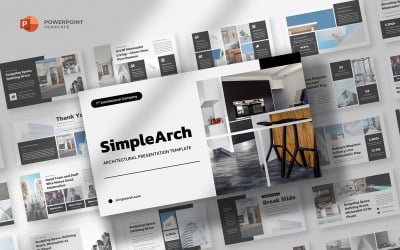 Simplearch – Minimalista architektúra Powerpoint sablon