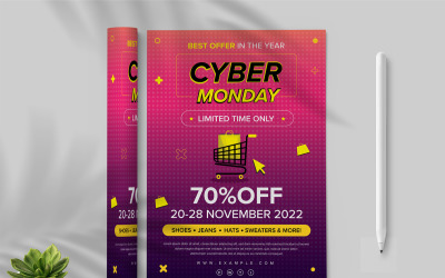 Disposition du modèle de flyer Cyber Monday