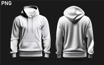 Maketa mikiny s bílou mikinou a kapucí. č.7