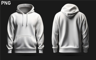 Maqueta de sudadera con capucha blanca. no8