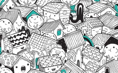 Місто Doodle Векторні ілюстрації
