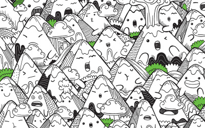 Illustrazione vettoriale di montagna Doodle