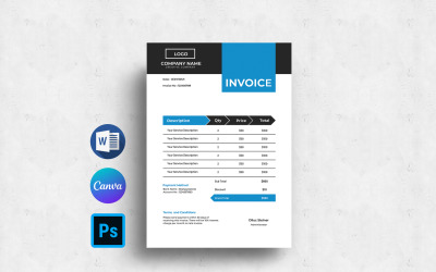Multipurpose Invoice Photoshop, Canva and Word Template