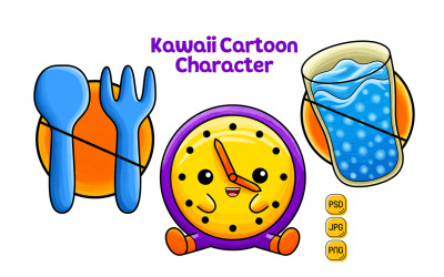 Pacchetto personaggi dei cartoni animati Kawaii n. 10