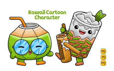 Pacote de personagens de desenho animado Kawaii #01