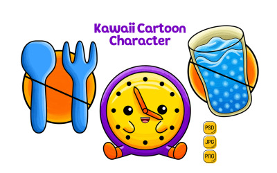 Pacote de personagens de desenho animado Kawaii #10