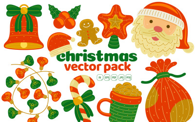 Paquete de ilustraciones vectoriales navideñas n.° 02