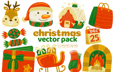 Paquete de ilustraciones vectoriales navideñas n.° 03
