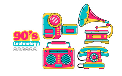 90s Technology Vector Pack 03
