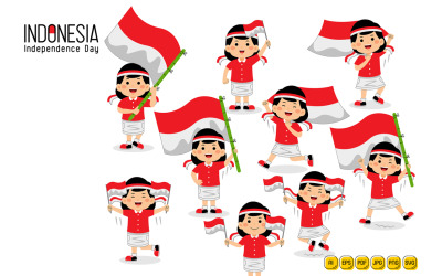 Dzieci świętują Dzień Niepodległości Indonezji #02