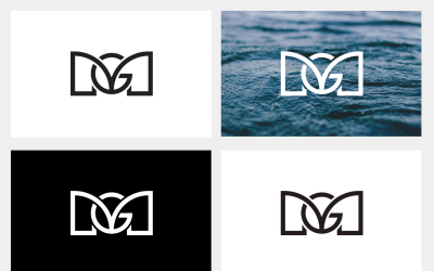 MG brev varumärkesidentitet logotyp mall