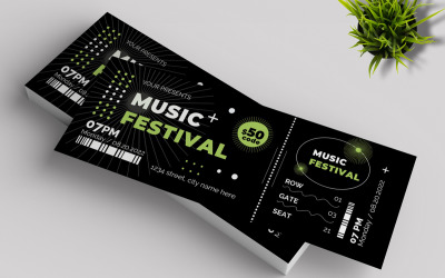 Modèle de billet pour un festival de musique