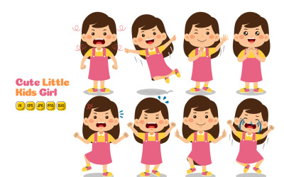 Pack vectoriel mignon petite fille pour enfants #01