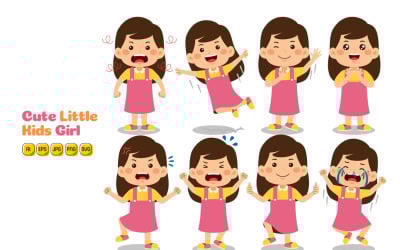 Paquete de vectores lindos para niñas pequeñas #01