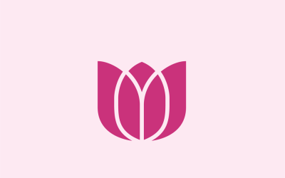 Tulipán virág vektor logo tervezősablon