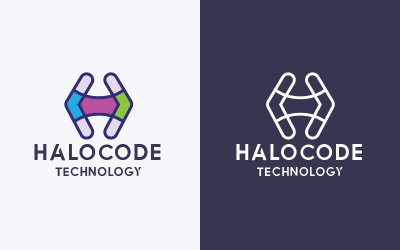 Código De Halo Letra H Logotipo Temp