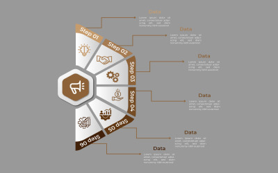 Design de elemento infográfico de meio polígono vetorial eps.