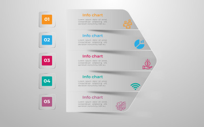 Design de modelo de elemento infográfico vetorial de cinco etapas estilo polígono.