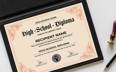 Disposition du modèle de certificat de diplôme