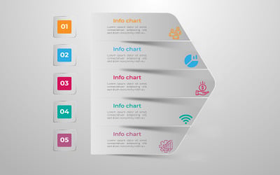 Fünfstufiges Vektor-Infografik-Element-Vorlagendesign im Polygon-Stil.