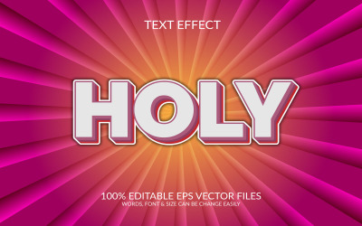 Jour saint Conception d&amp;#39;effet de texte Eps vectoriel modifiable en 3D