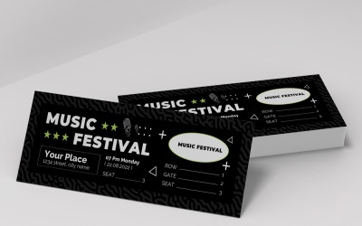 Layout der Ticketvorlage für Musikfestivals