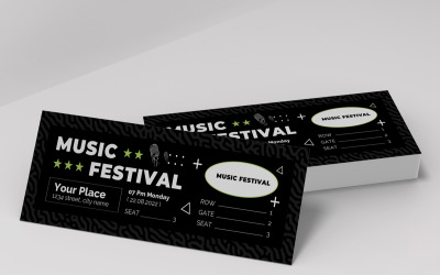 Макет шаблона билета на музыкальный фестиваль
