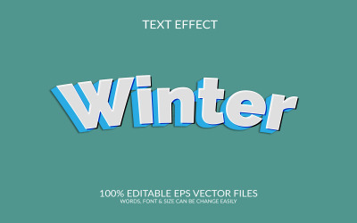 Wintertag 3D bearbeitbare Vektor-EPS-Texteffektvorlage