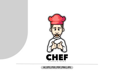 Cute chef kids logo template design
