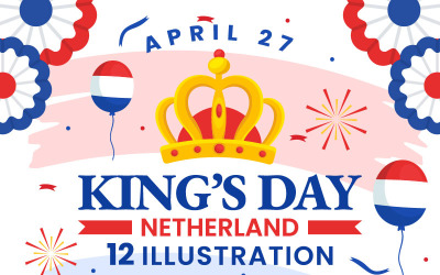 12 Králů Nizozemsko Den Ilustrace