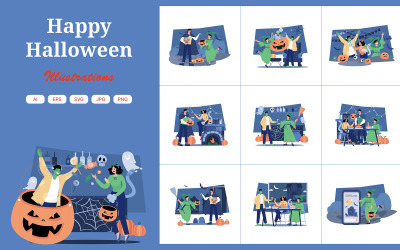 M538_Pakiet ilustracji Halloween