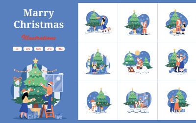 M539_Merry Christmas Illustrationspaket