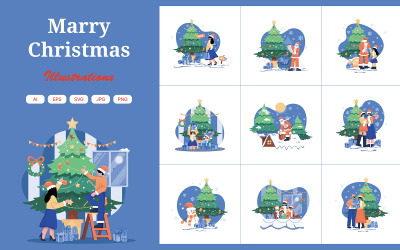 M539_Merry Christmas illusztrációs csomag