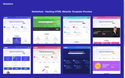 NettaHost: dominio del sito Web e modello HTML reattivo Bootstrap di hosting