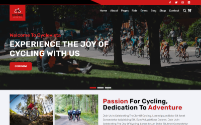 CycleVista - Bisiklet Kulübü HTML5 Web Sitesi Şablonu