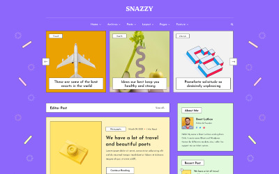 Snazzy - сучасний легкий шаблон PSD для блогу