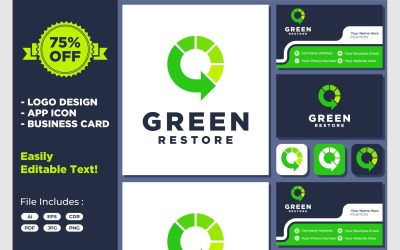 Зеленый логотип со стрелкой в круге по переработке окружающей среды