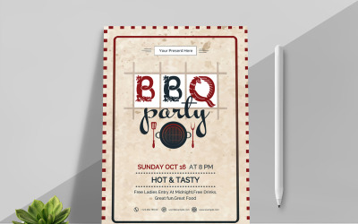 BBQ-barbecue flyer-sjabloon
