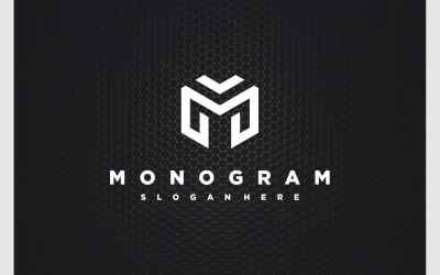 Buchstabe M geometrisches Monogramm-Logo