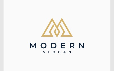 Buchstabe M Monogramm geometrisches einfaches Logo