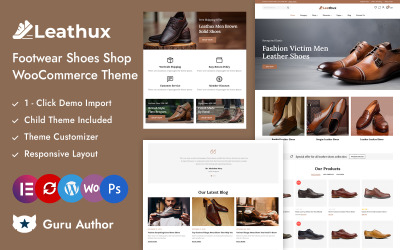 Lethux - Läderskor och skobutik Elementor WooCommerce Responsive Theme