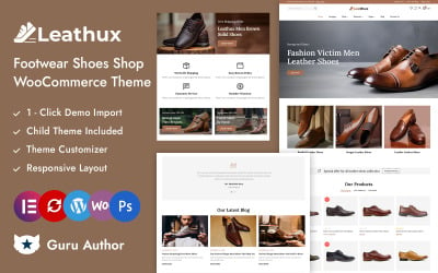 Lethux - Leather Shoes &amp;amp; Footwear Store Elementor WooCommerce Responsive Theme