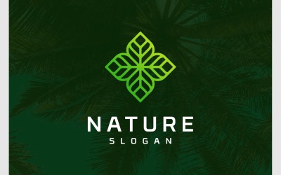 Logo de décoration de feuille de fleur