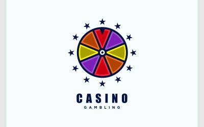 Logo de roue de roulette de jeu de casino